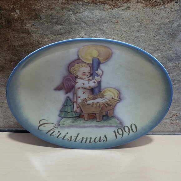Schmid Hummel Christmas 1990 Angels Light Decorative Wall Hanging Plate - Picture 3 of 11
